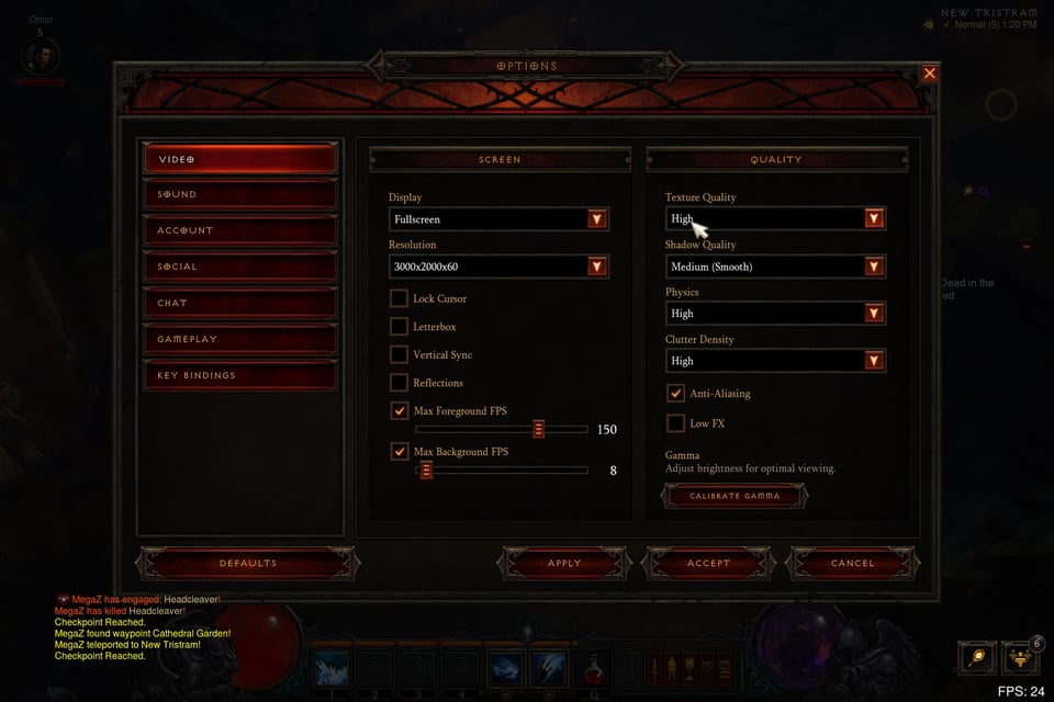 Diablo 3 Settings