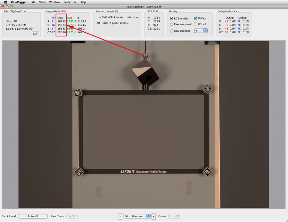 Figure 16. RawDigger. Gmax = 15524