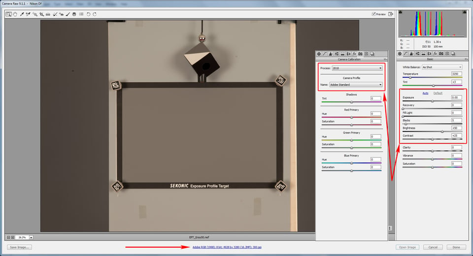 Figure 19. ACR – AdobeRGB, PV2010, Adobe Standard