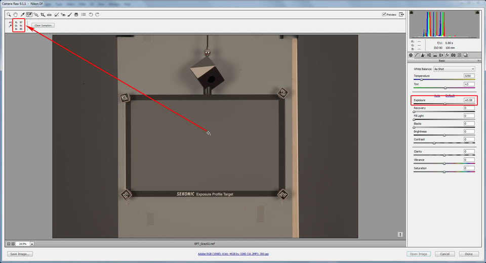 Figure 27. Shot with ISO 80. Gsampler = 91, BLE = -0.08