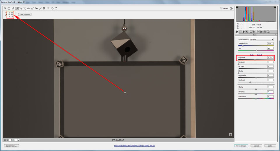 Figure 29. Shot with ISO 100. Gsampler = 81, BLE = 0.25