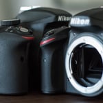 Nikon D3300 grip (left) compared to Nikon D3200 grip (right)