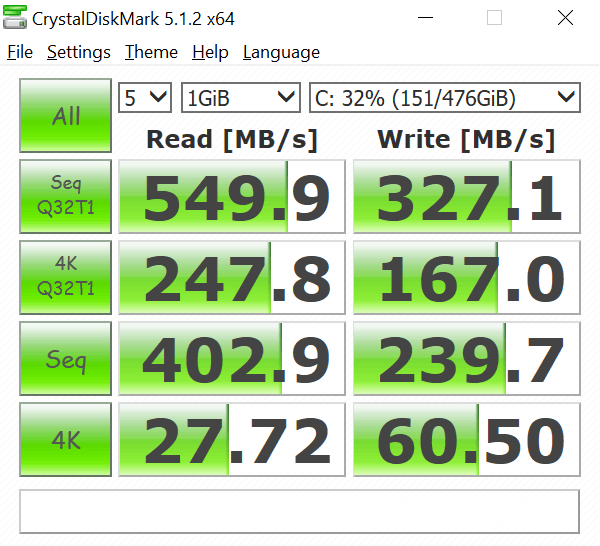 Surface Pro 3 i7 CrystalDiskMark