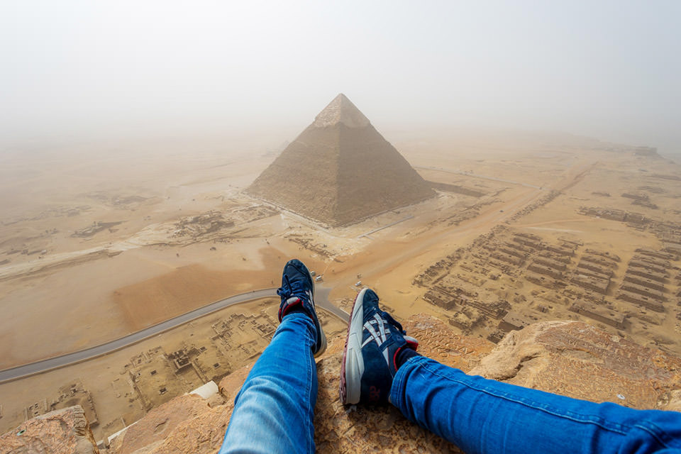 Teenager Pyramid of Giza Climb