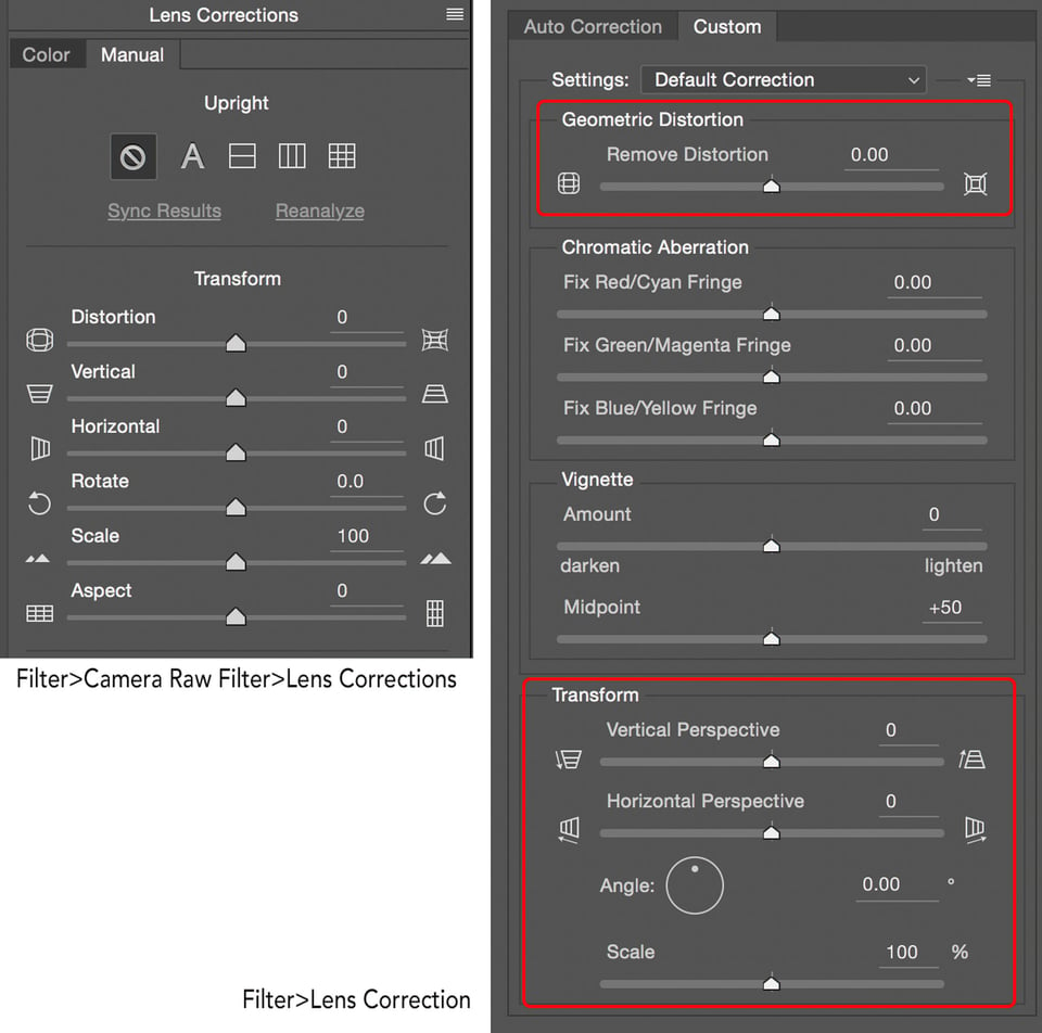 Photoshop Correction Menus