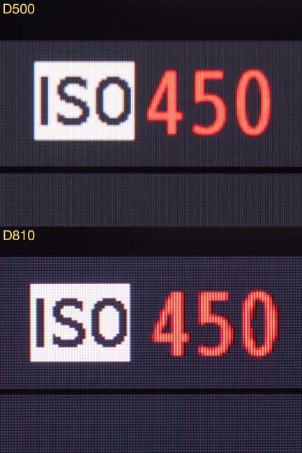 D500 vs. D810 monitor image details close-up