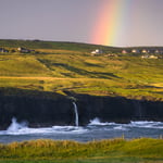 Ireland-Waterfall-Rainbow-Sunrise