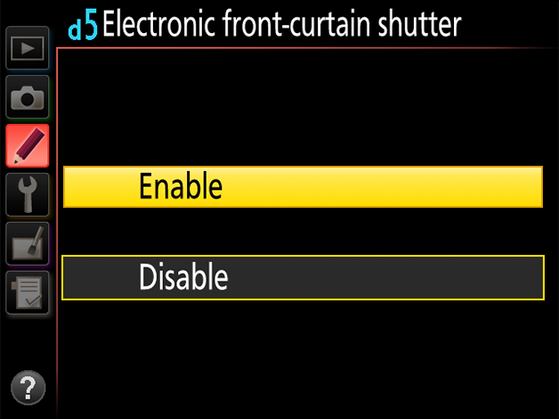 Nikon Electronic Front Curtain