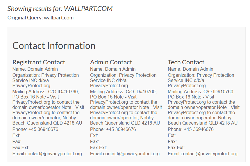 Wallpart.com Domain Whois