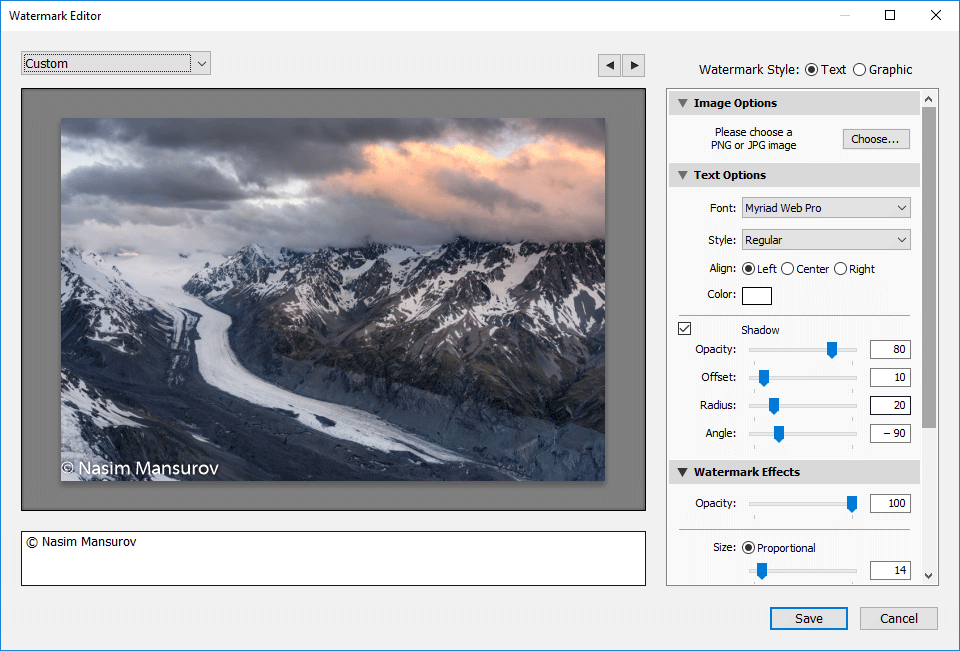 Lightroom Watermark Editor