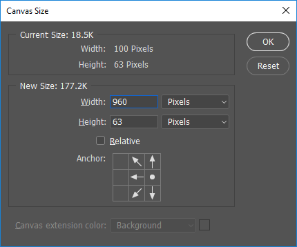 Photoshop Canvas Size