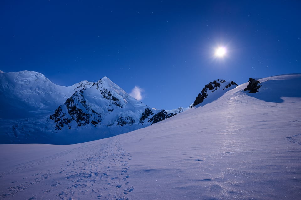 Long shutter speed for nighttime landscape