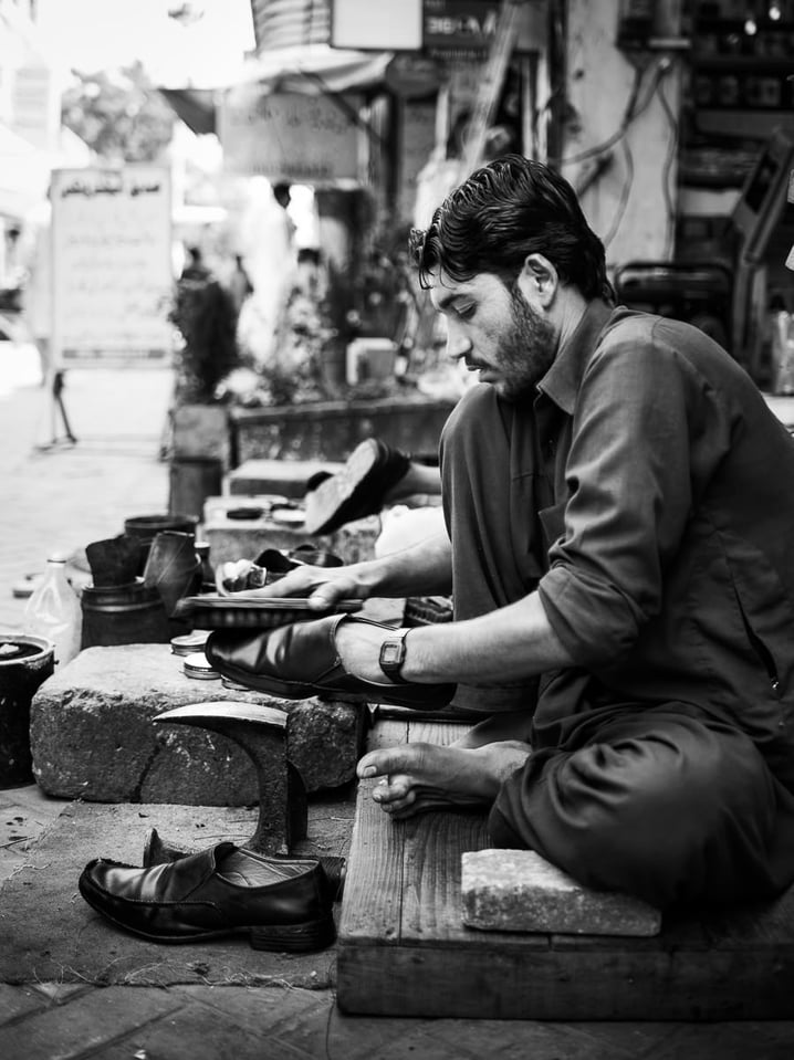 Most offices require formal attire and a quick stop at the cobbler's provides the requisite shoe shine.