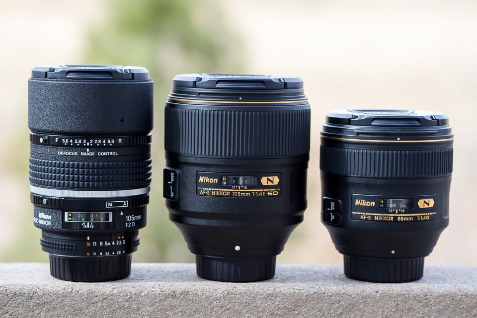 Nikon 105mm f/2 DC vs Nikon 105mm f/1.4E vs Nikon 85mm f/1.4G