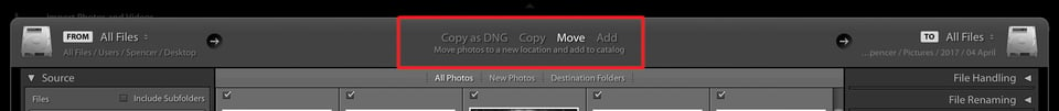 Lightroom-Import-options