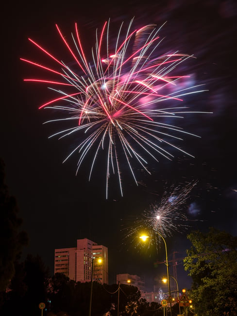 When traveling, it is a good idea to look at local celebrations to see if there are any fireworks shows taking place. I was in Jerusalem during independence day, so I was able to capture fireworks with my camera.