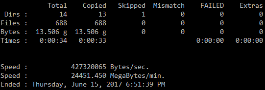 Robocopy 10 GbE Transfer