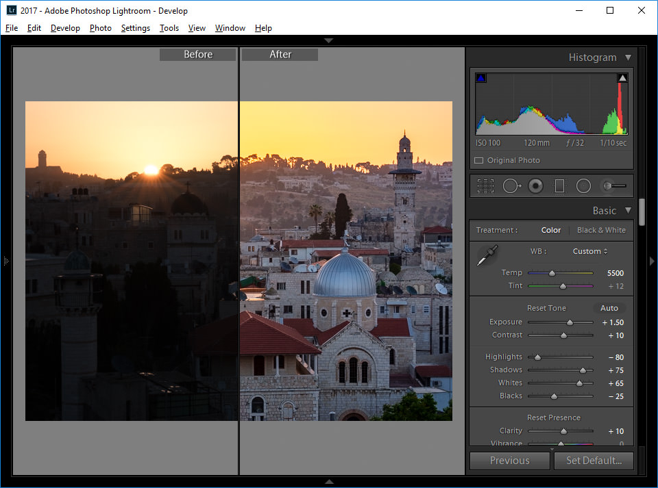 Lightroom Split Screen