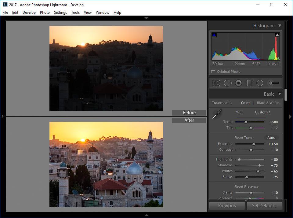 Lightroom Top and Bottom