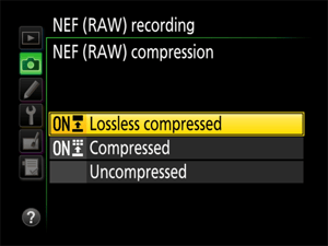 Nikon D810 RAW Options