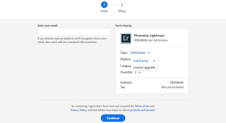 Lightroom 6 License Upgrade