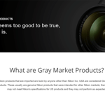Nikon Gray Market Product