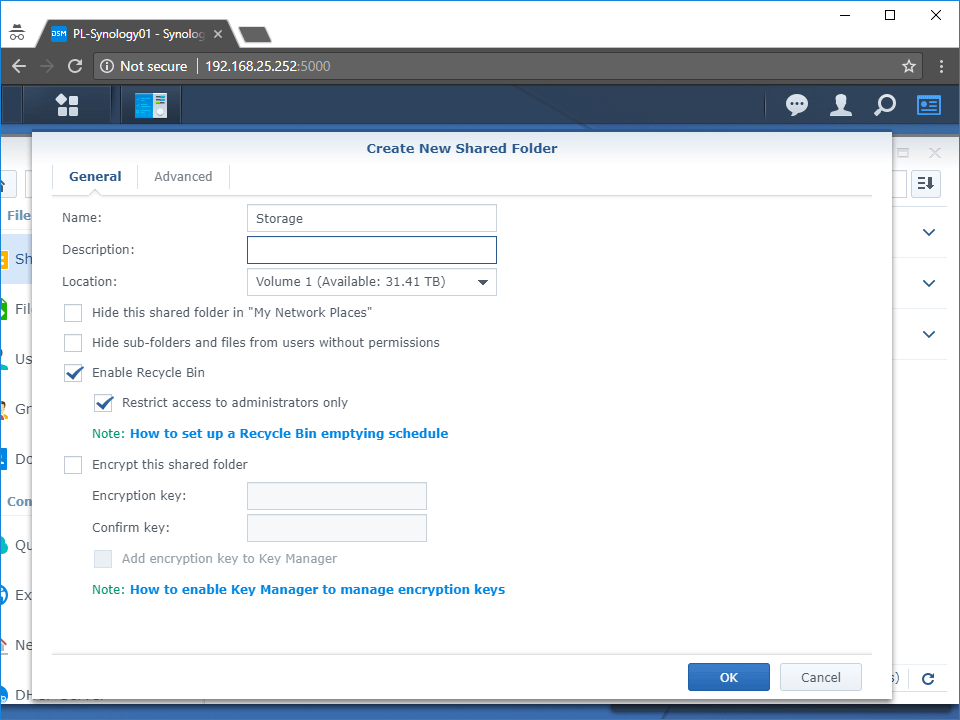 Synology Create Shared Drive