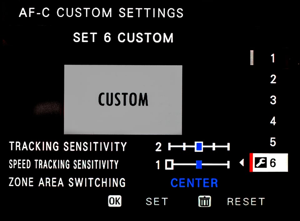 AF-C Custom Settings