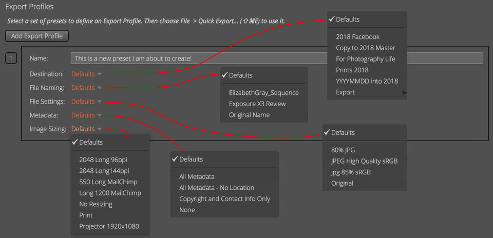 New Quick Export Preset