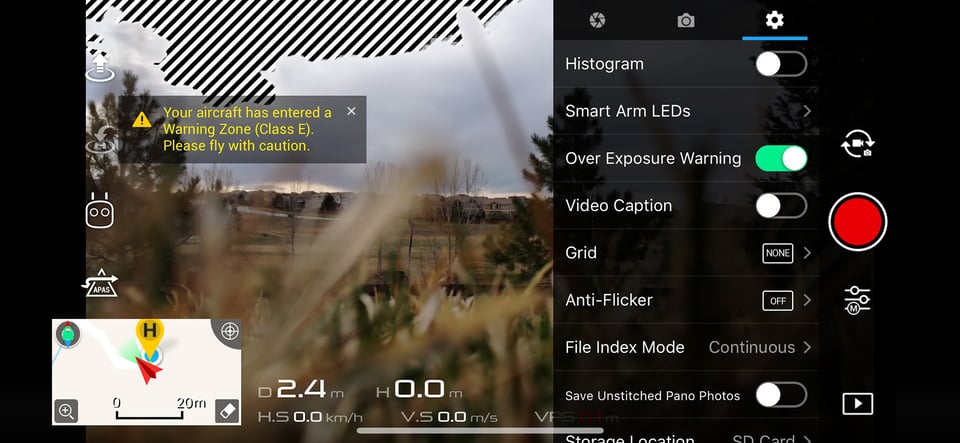 DJI Movie Settings Menu 2