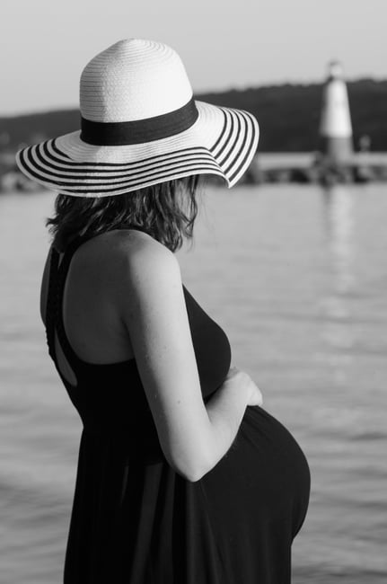 Black and White Maternity Photo