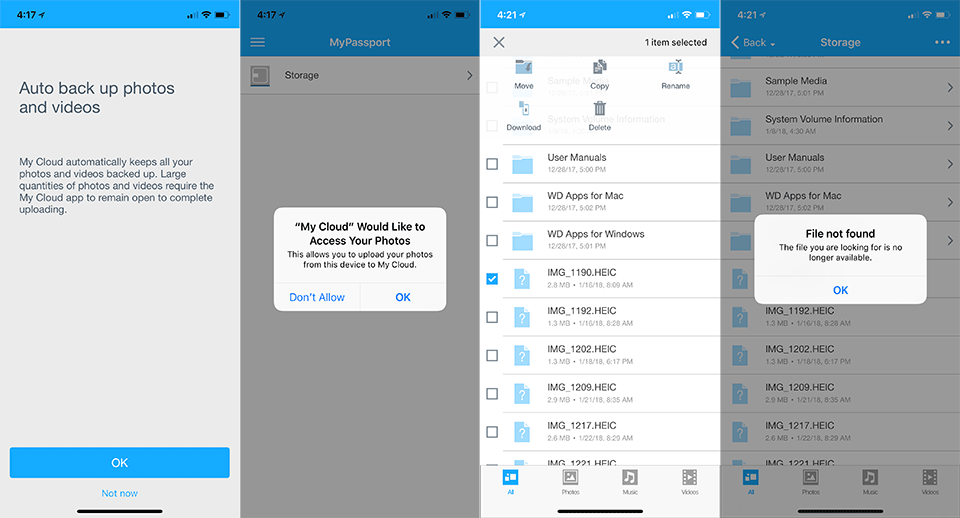 WD Mobile Device Auto Backup