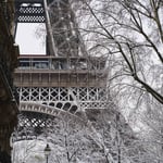 Abstract Photo of Eiffel Tower with Snow