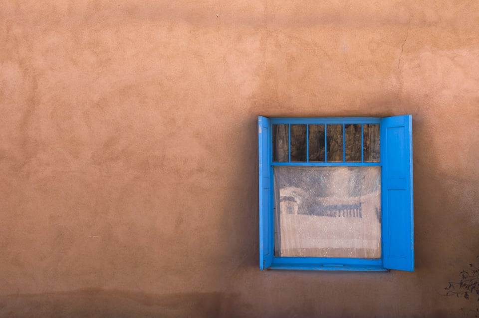 Blue Window on Orange House