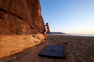 Bouldering on a Beach