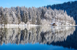 Fresh Snow on Mountain Range