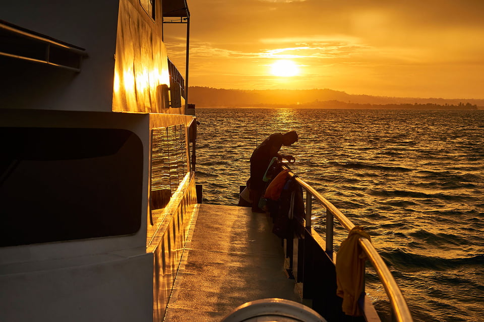 Boat View at Sunset