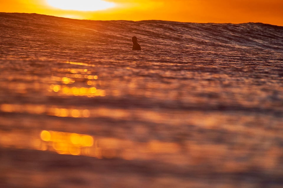 Surfing at Sunset