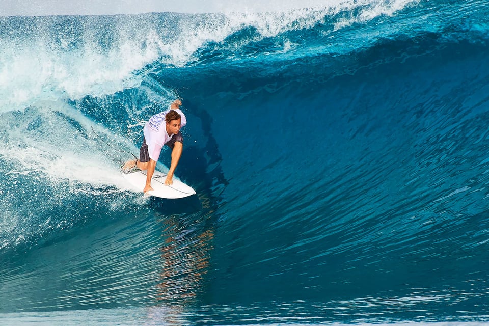 Surfer coming down