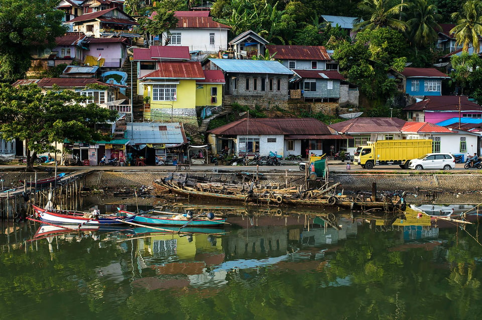 Houses along Indonesian Coast