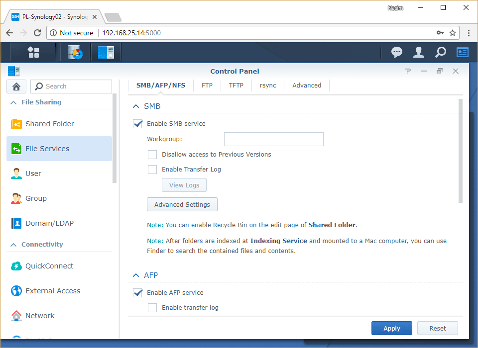 Synology File Services