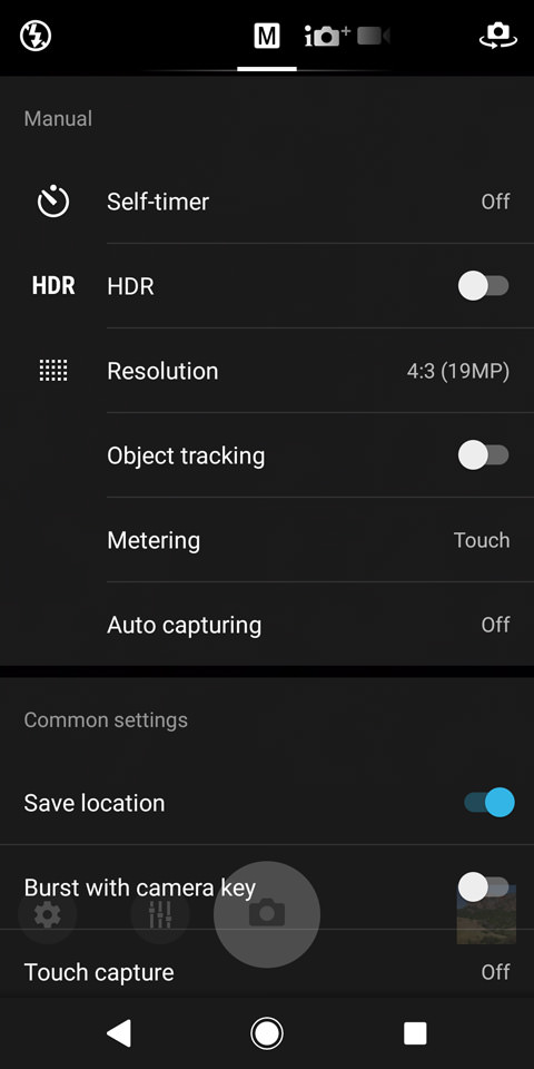 Camera App Manual Mode