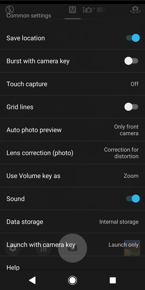 Camera App More Options