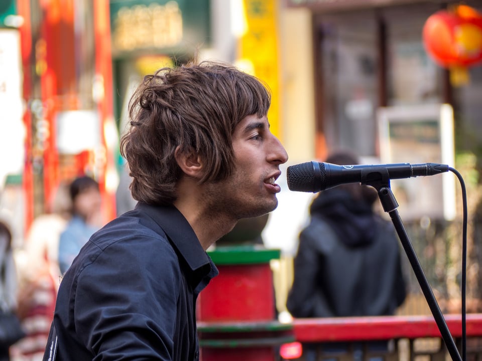 Outdoor Musician Singing