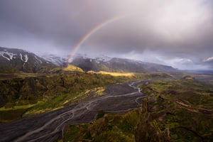 Rainbow in Thorsmork Iceland