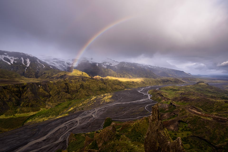 Rainbow in Thorsmork Iceland