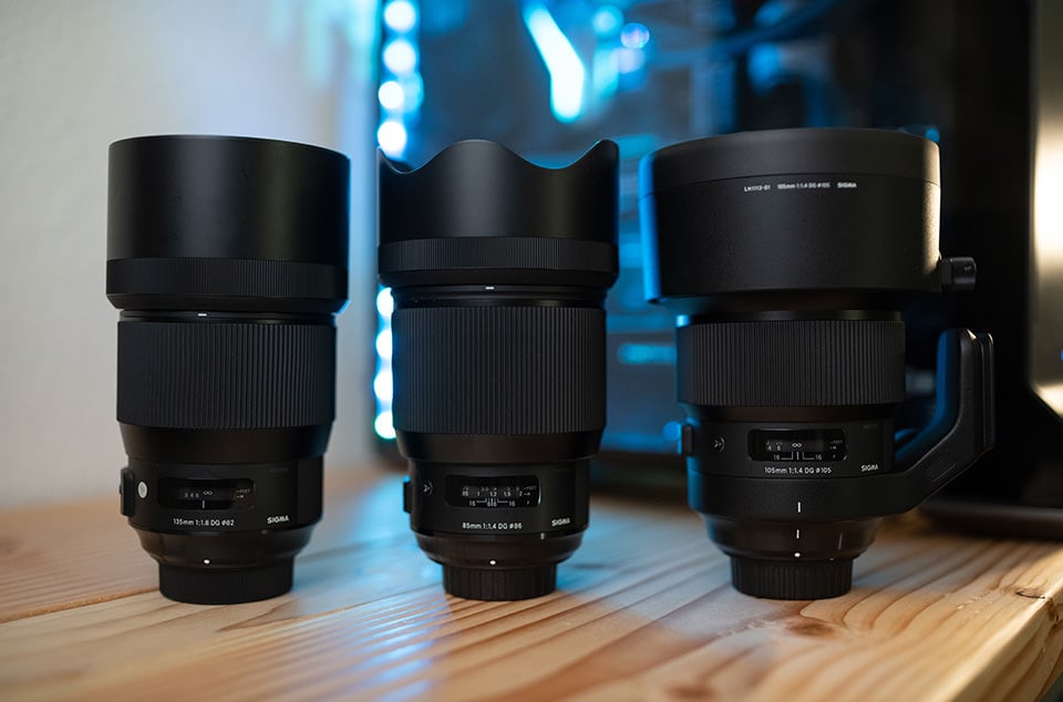 Sigma 85mm vs 105mm vs 135mm with Hoods