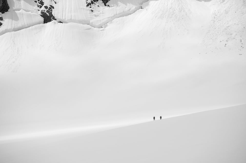 The high levels of negative space in this image convey a sense of isolation and emptiness. That's much easier to do during winter conditions with a lot of snow.