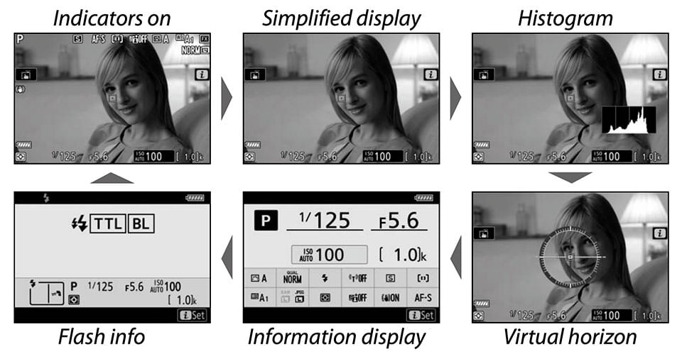 Nikon Z6 DISP Button Modes