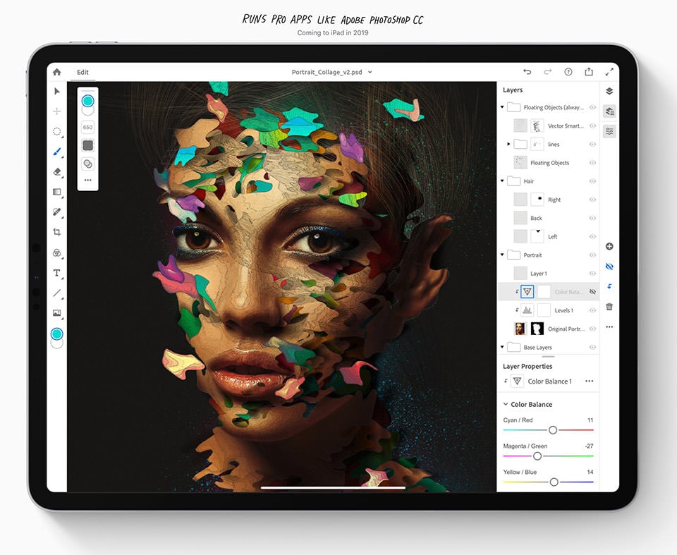 iPad Pro 2018 Running Adobe Photoshop